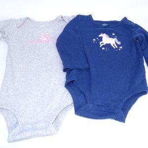Carters Lot of 2 Girls 18 Month Onesie Bodysuits